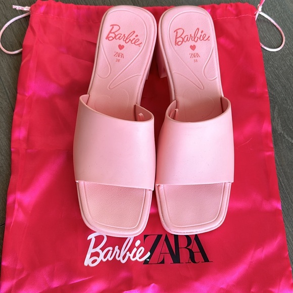 ZARA x BARBIE The Movie Rubberized Lug Sole Sandals Women's Size 7.5 - Picture 7 of 12